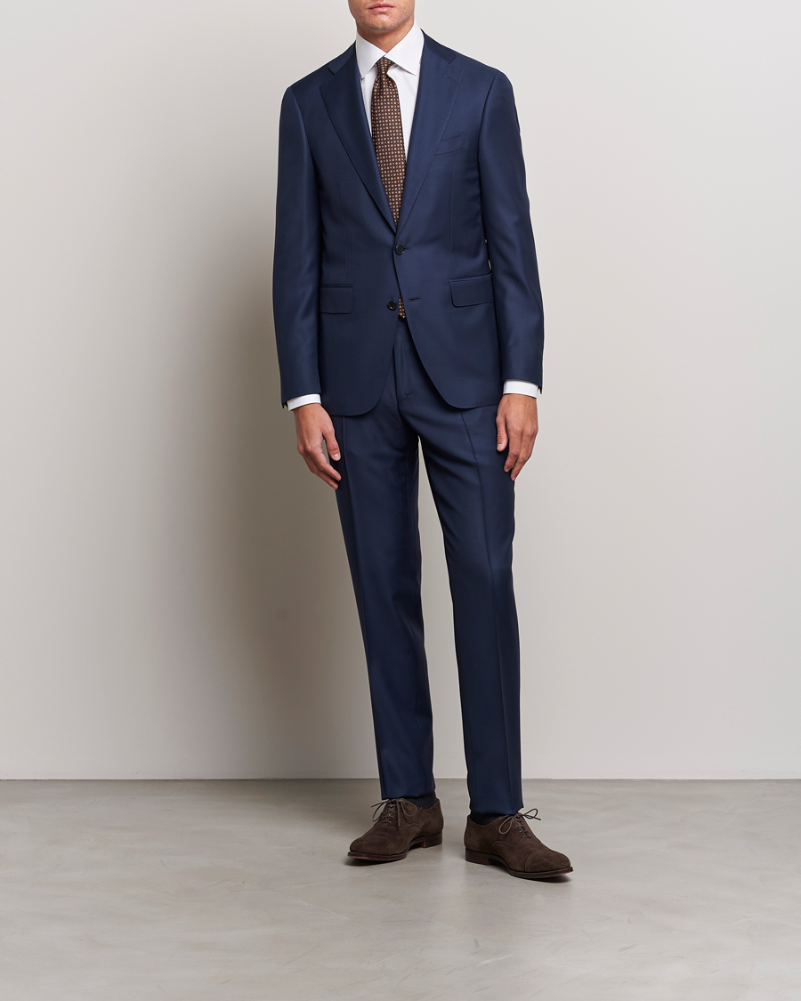 Herr | Kostymer | Canali | Super 130s Wool Capri Suit Dark Blue