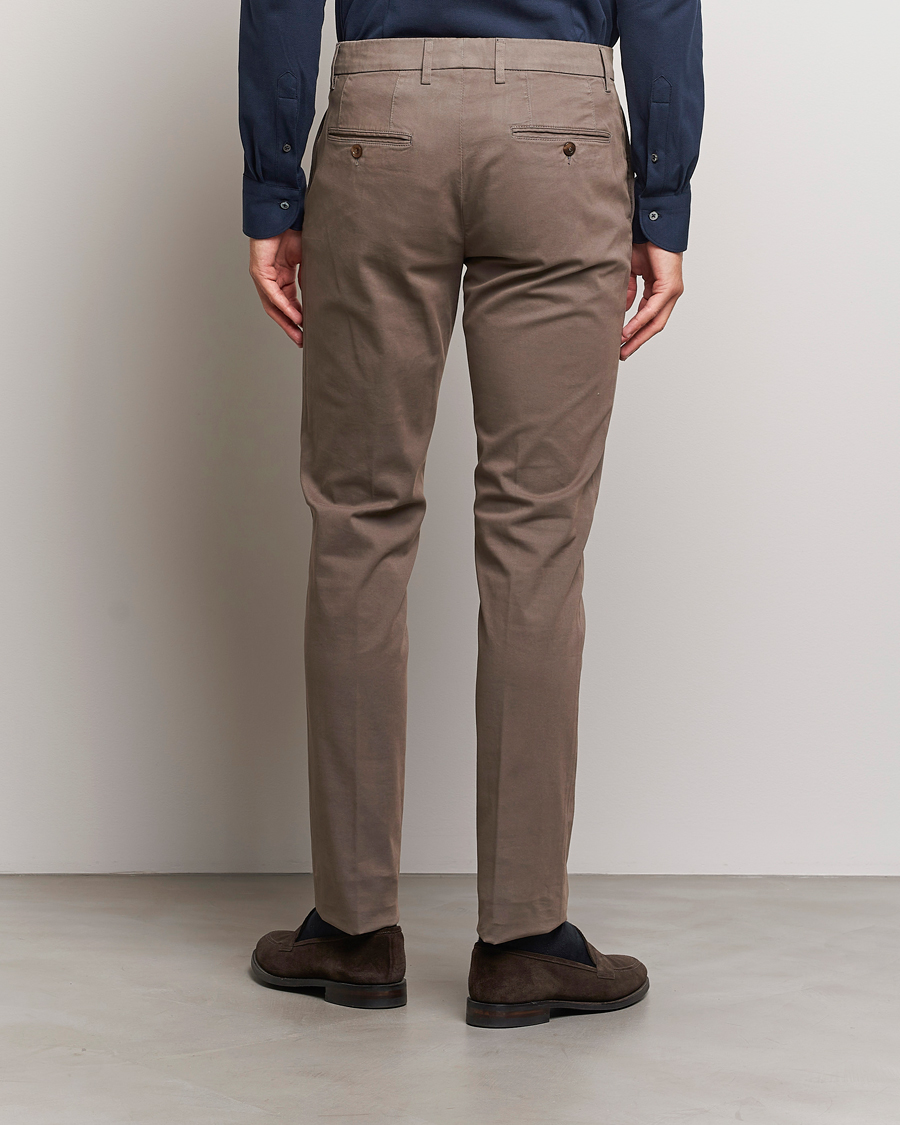 Herr | Byxor | Canali | Slim Fit Stretch Chinos Brown