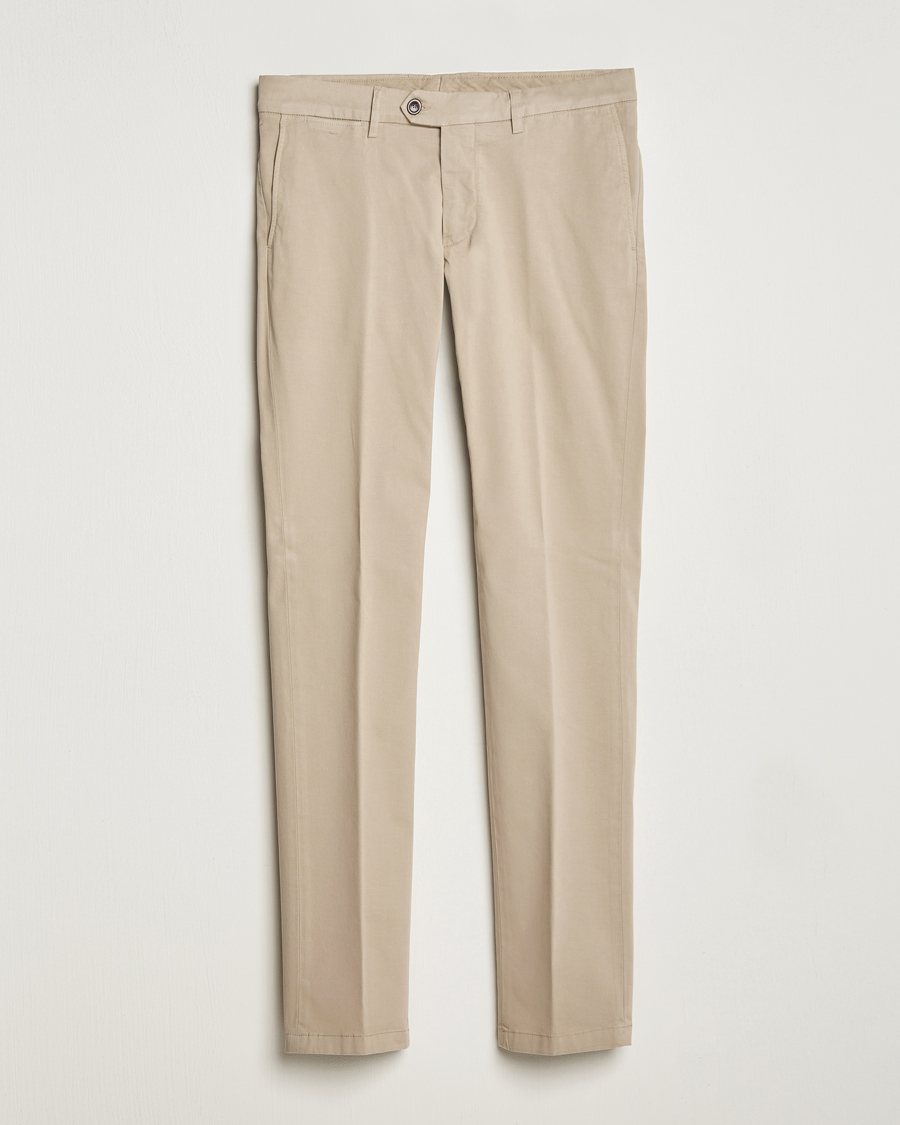 Herr | Byxor | Canali | Regular Fit Stretch Chinos Beige