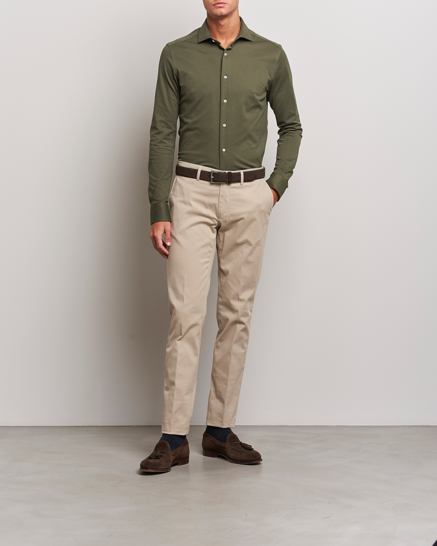 Herr | Byxor | Canali | Regular Fit Stretch Chinos Beige