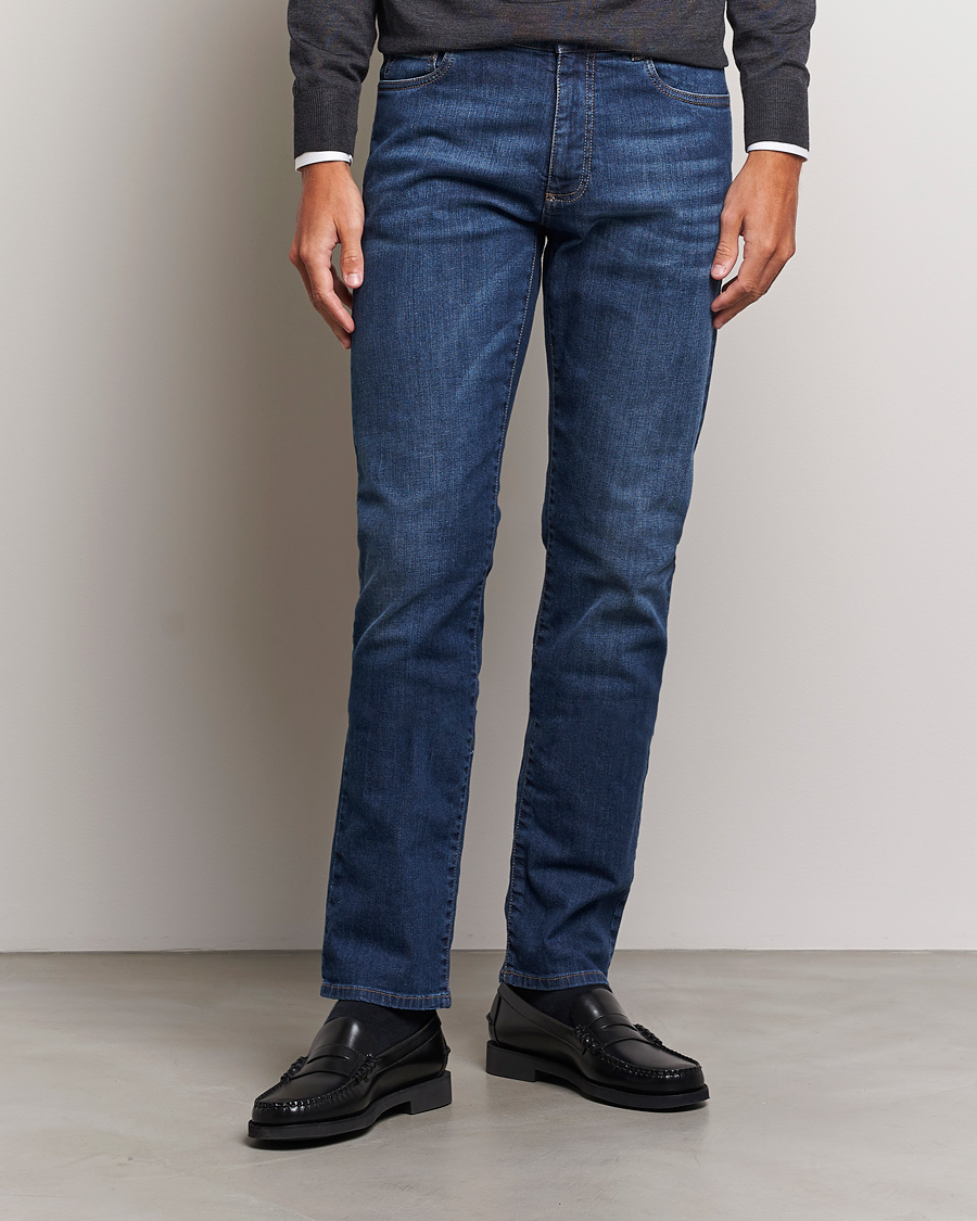 Herr |  | Canali | Slim Fit Stretch Jeans Medium Blue Wash