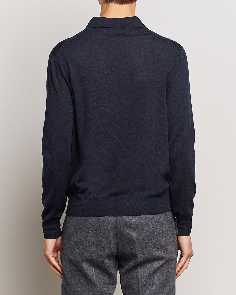 Herr | Tröjor | Canali | Merino Wool Half Zip Navy