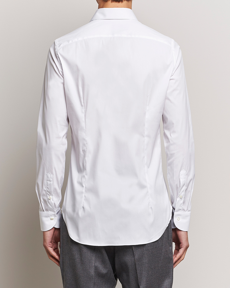 Herr | Skjortor | Canali | Slim Fit Cotton/Stretch Shirt White
