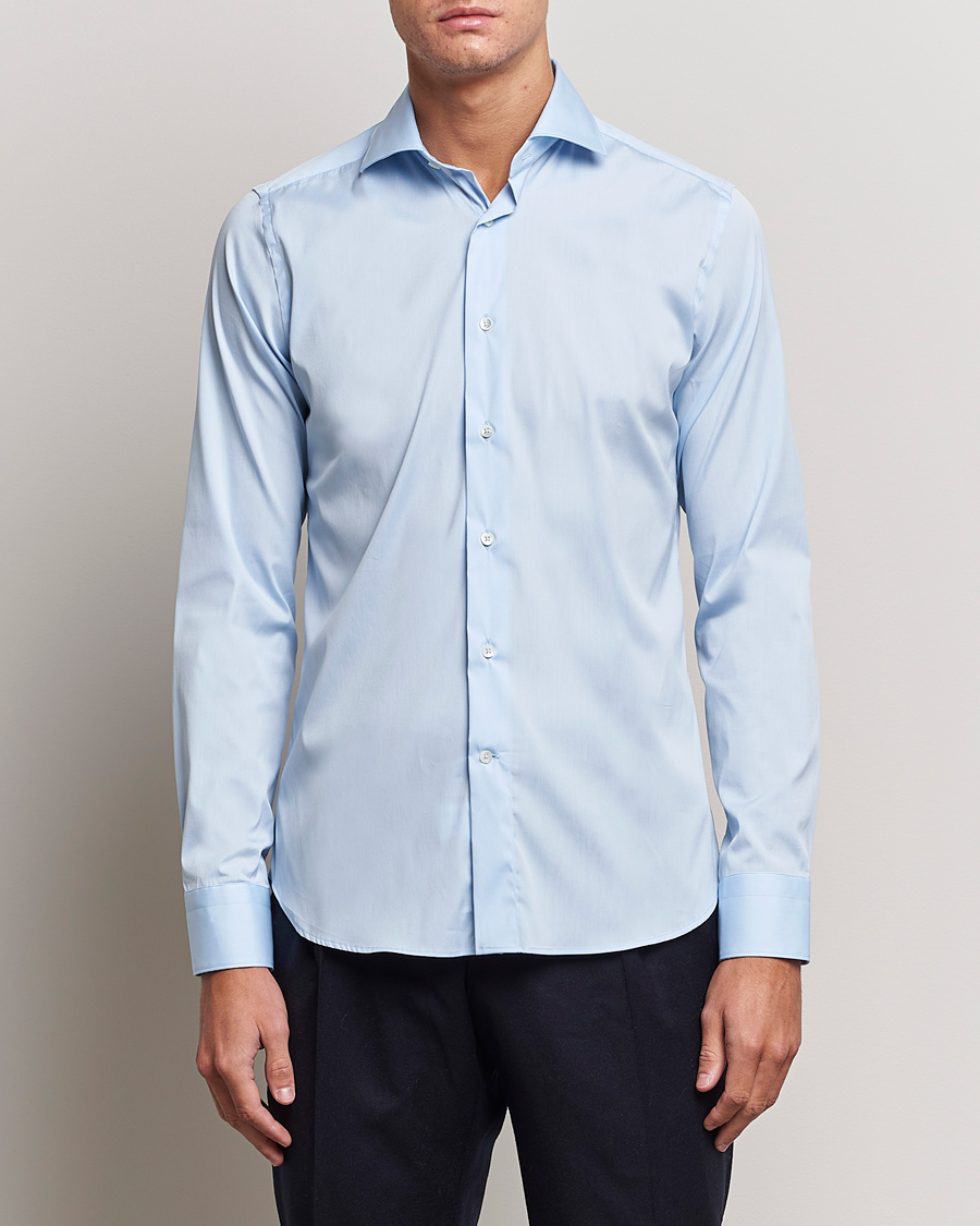 Herr | Canali | Canali | Slim Fit Cotton/Stretch Shirt Light Blue