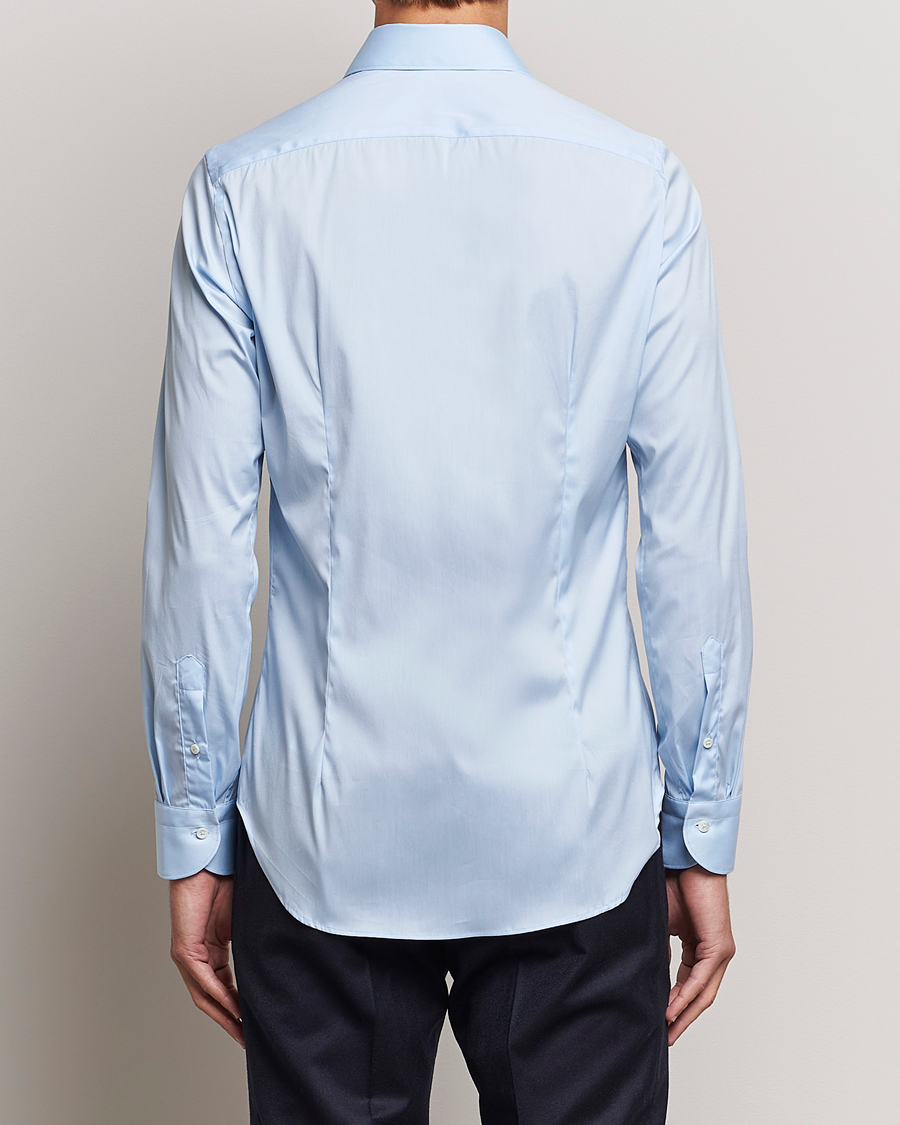Herr | Skjortor | Canali | Slim Fit Cotton/Stretch Shirt Light Blue