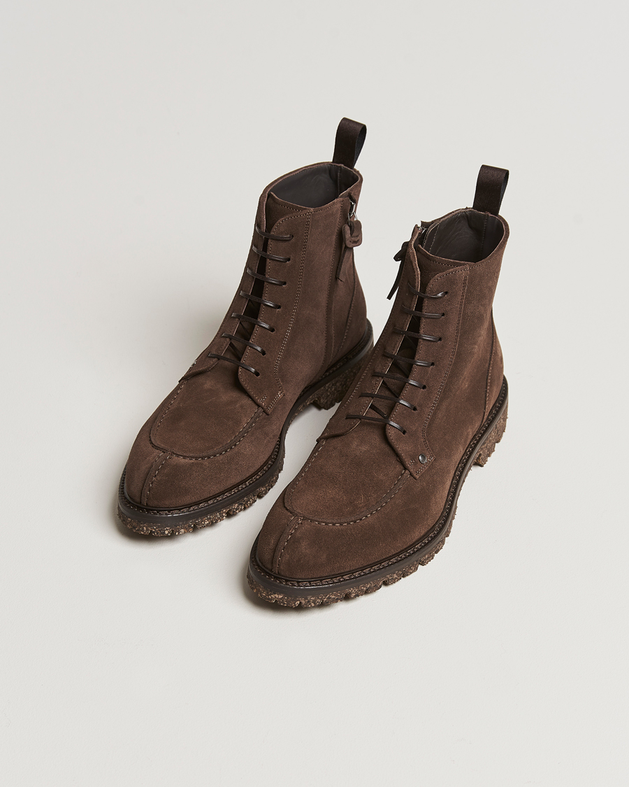 Herr |  | Canali | Lace Up Winter Boot Dark Brown Suede