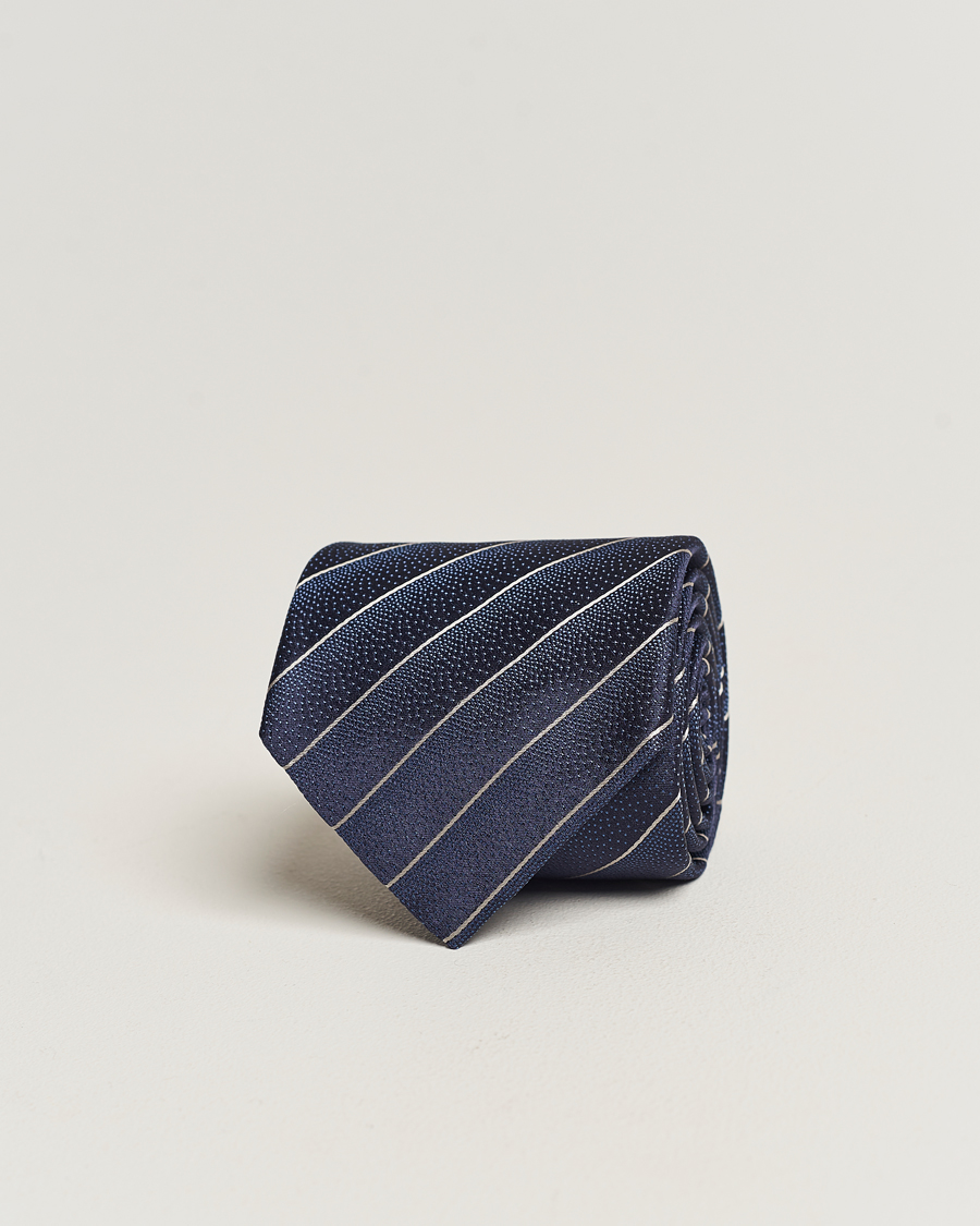 Herr | Canali Striped Silk Tie Navy | Canali | Striped Silk Tie Navy