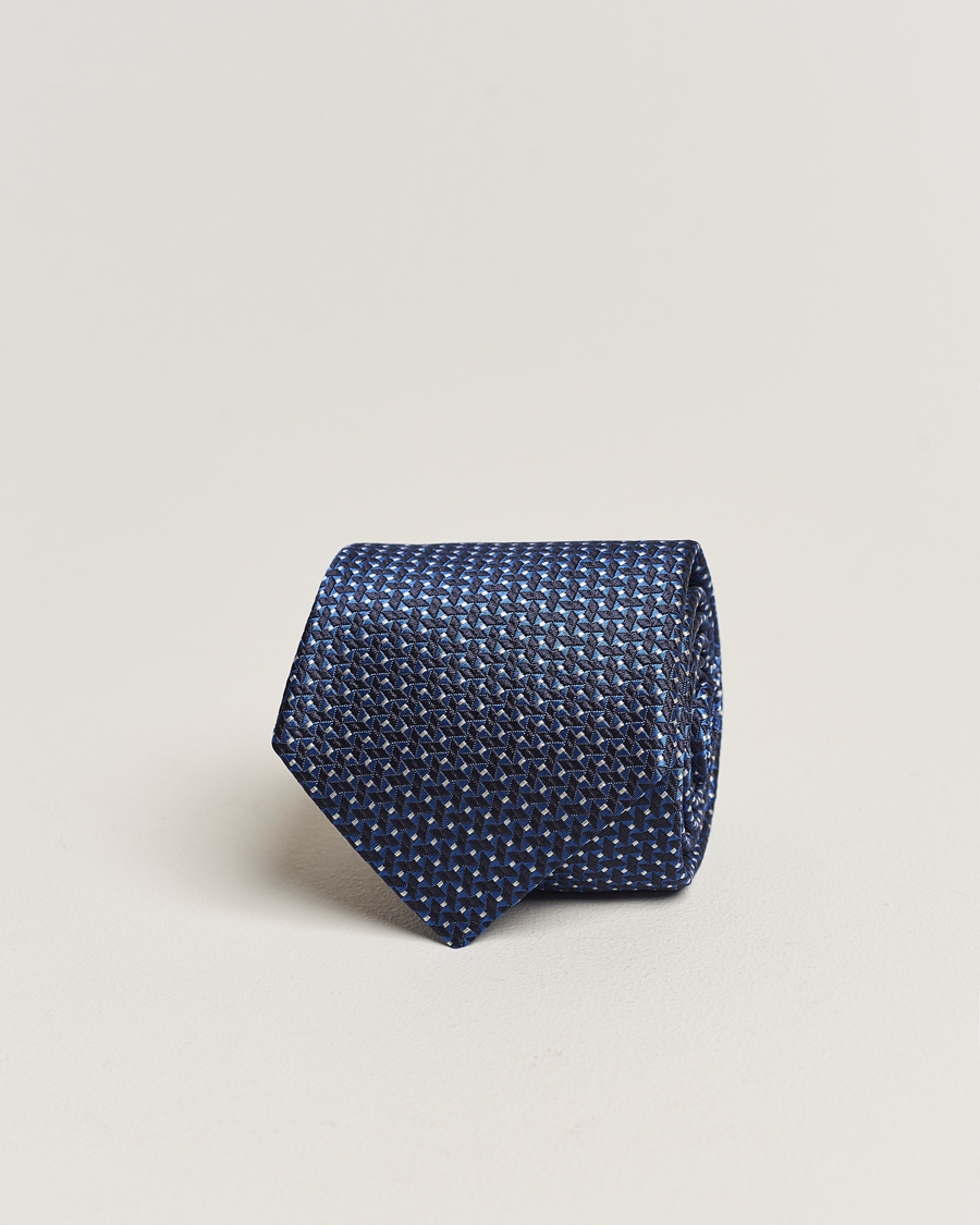 Herr | Canali Jacquard Micro Dot Silk Tie Dark Blue | Canali | Jacquard Micro Dot Silk Tie Dark Blue