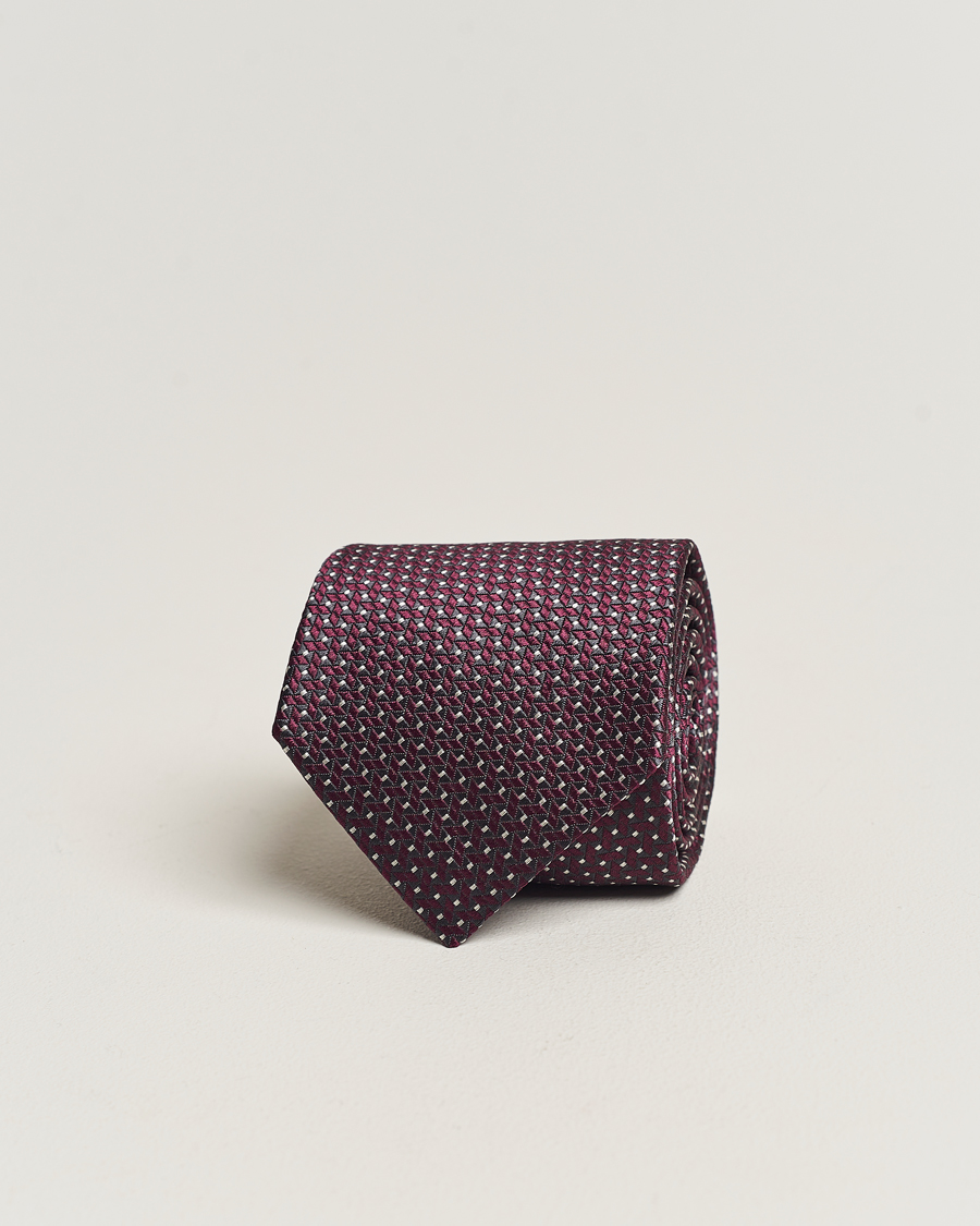 Herr | Canali Jacquard Micro Dot Silk Tie Burgundy | Canali | Jacquard Micro Dot Silk Tie Burgundy