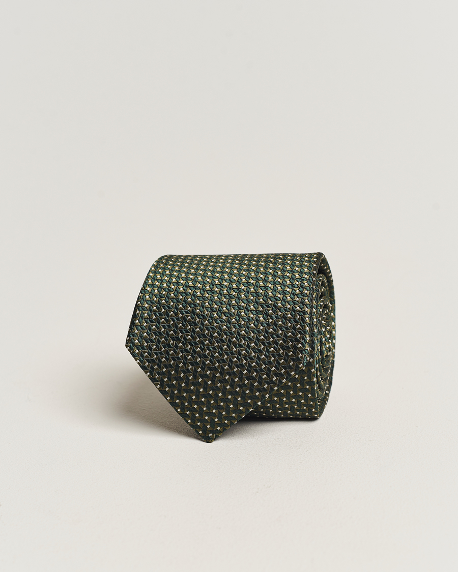 Herr | Canali Jacquard Micro Dot Silk Tie Dark Green | Canali | Jacquard Micro Dot Silk Tie Dark Green