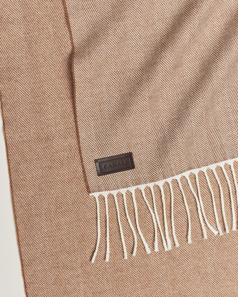Herr | Canali Herringbone Wool Scarf Beige | Canali | Herringbone Wool Scarf Beige