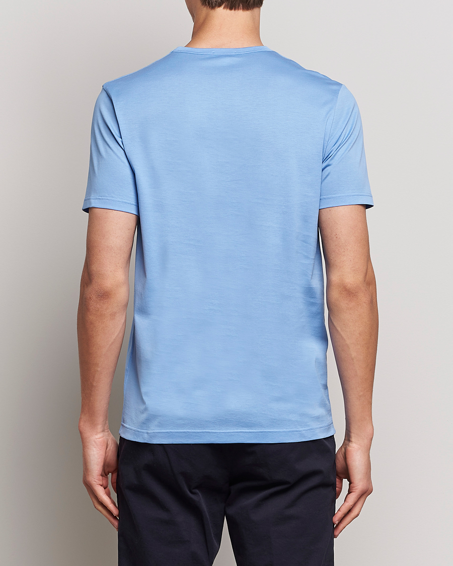 Herr | T-Shirts | Sunspel | Crew Neck Cotton Tee Cool Blue
