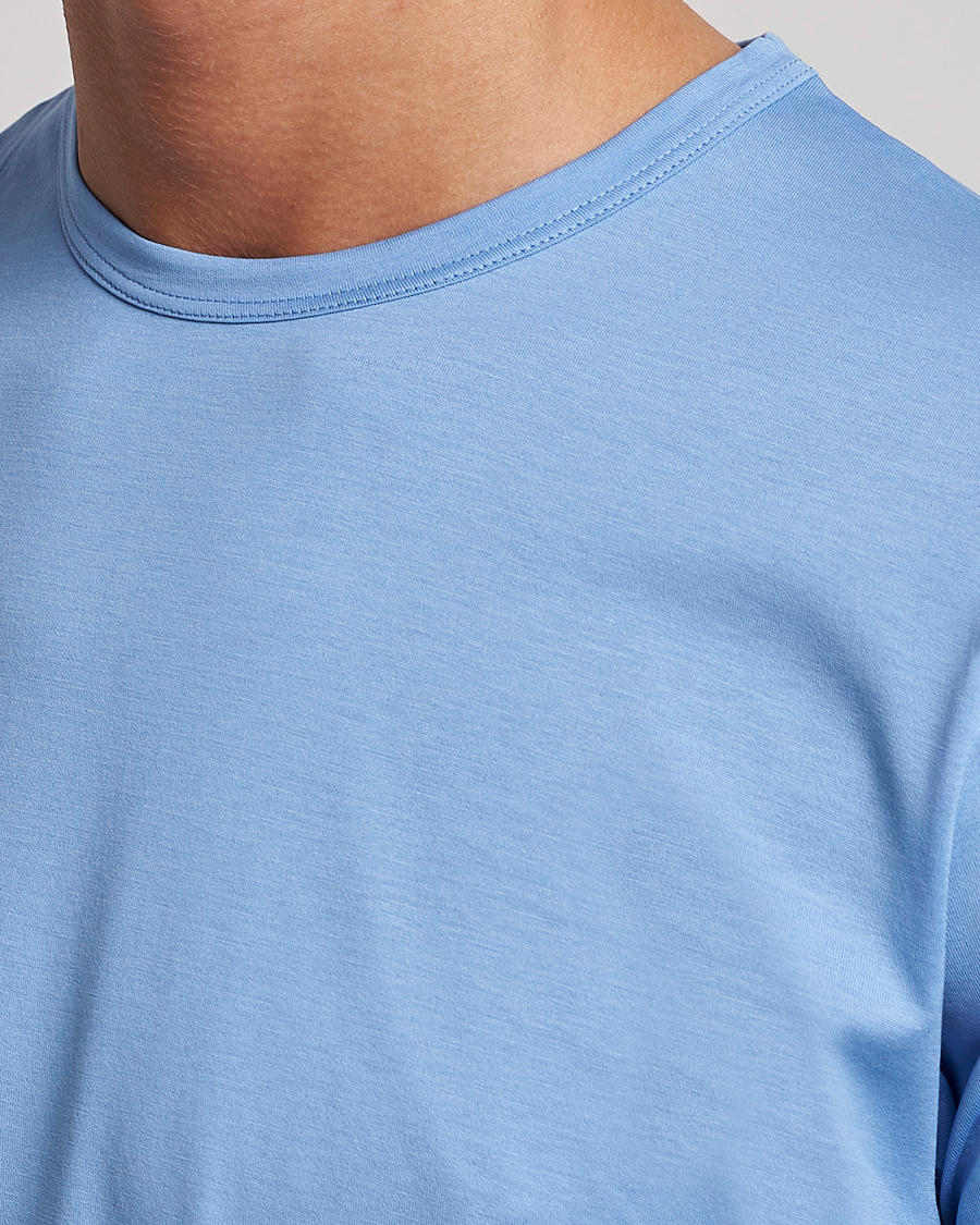 Herr | T-Shirts | Sunspel | Crew Neck Cotton Tee Cool Blue