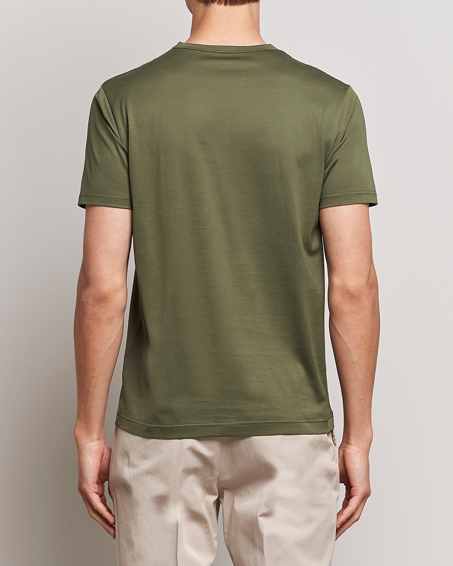 Herr | T-Shirts | Sunspel | Crew Neck Cotton Tee Hunter Green
