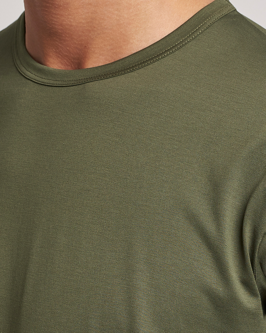 Herr | T-Shirts | Sunspel | Crew Neck Cotton Tee Hunter Green