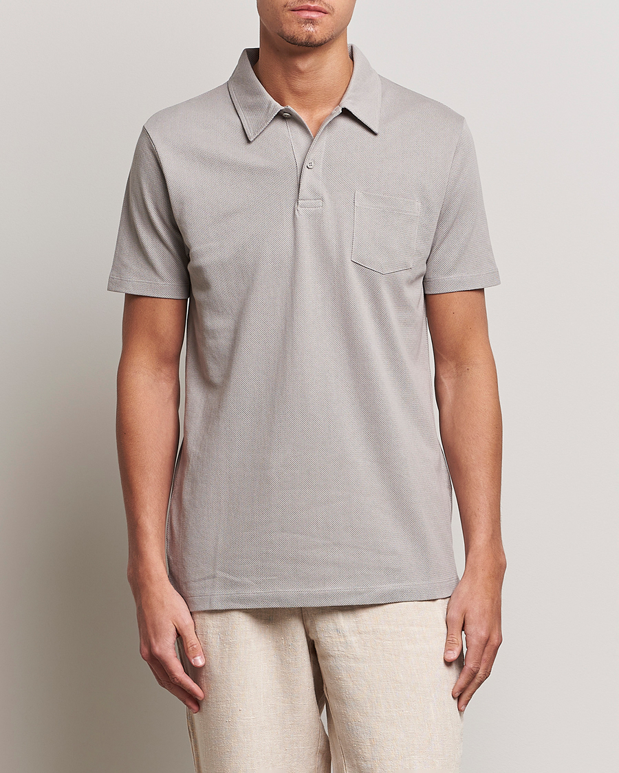 Herr | Sunspel | Sunspel | Riviera Polo Shirt Mid Grey