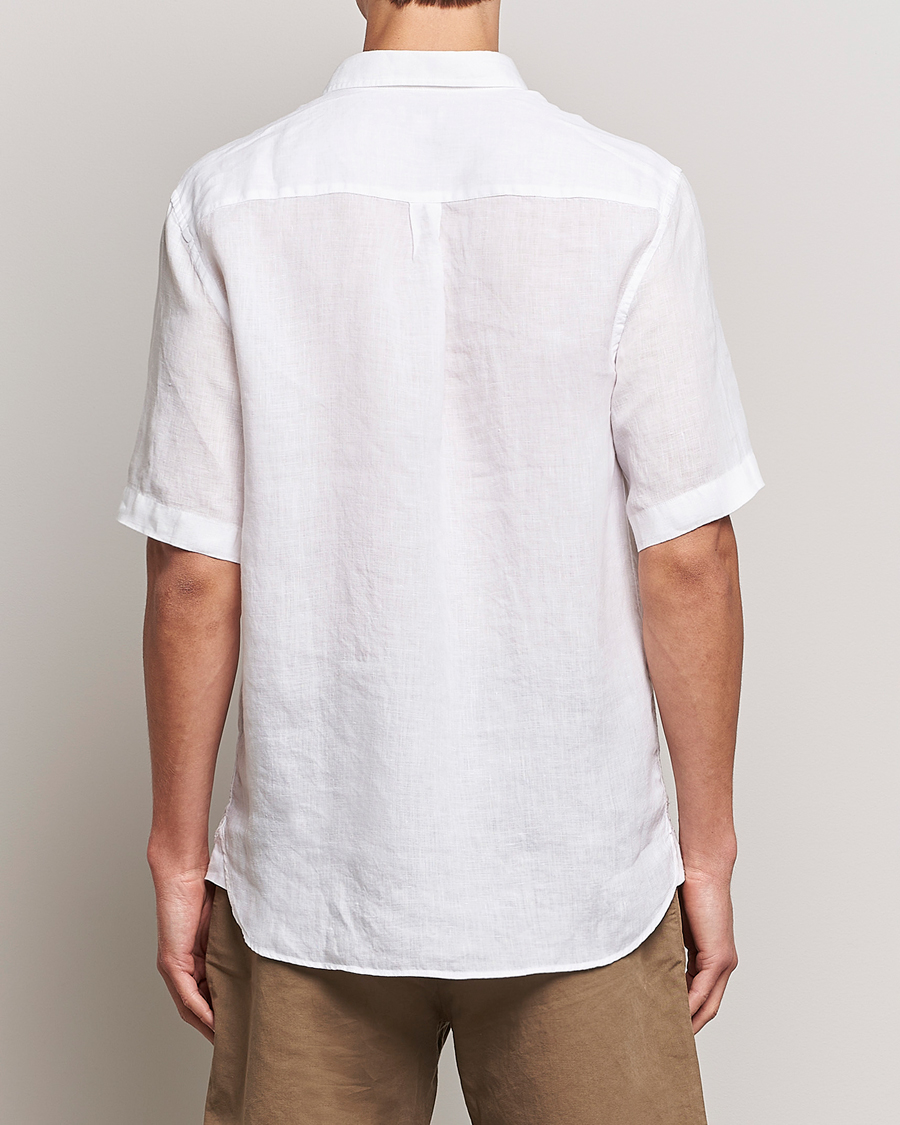 Herr | Skjortor | Sunspel | Short Sleeve Linen Shirt White