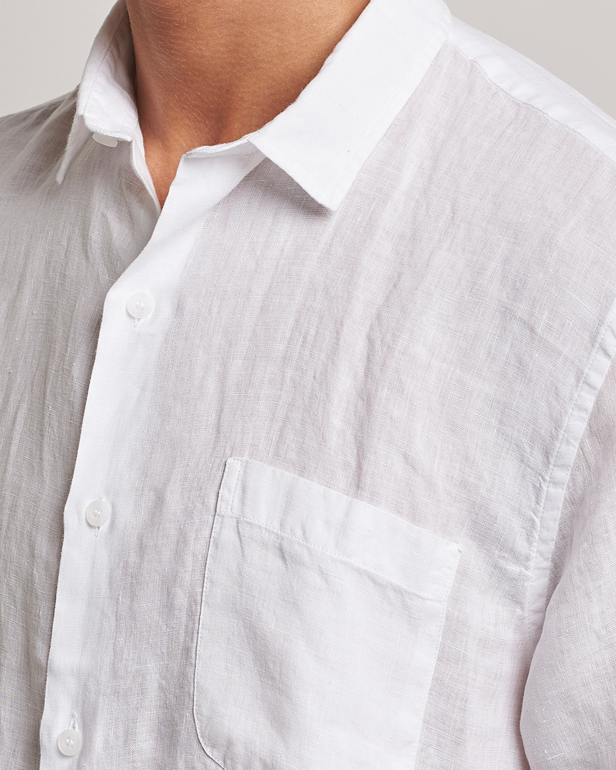 Herr | Skjortor | Sunspel | Short Sleeve Linen Shirt White