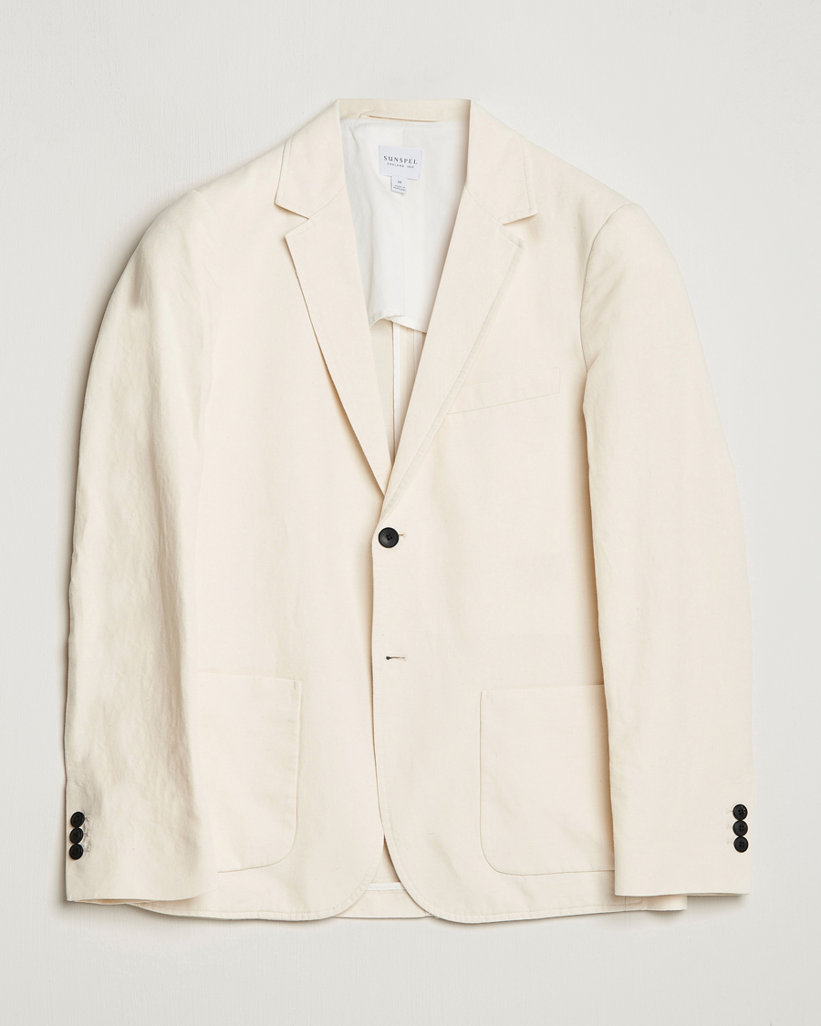Herr | Kavajer | Sunspel | Unconstructed Cotton/Linen Blazer Undyed