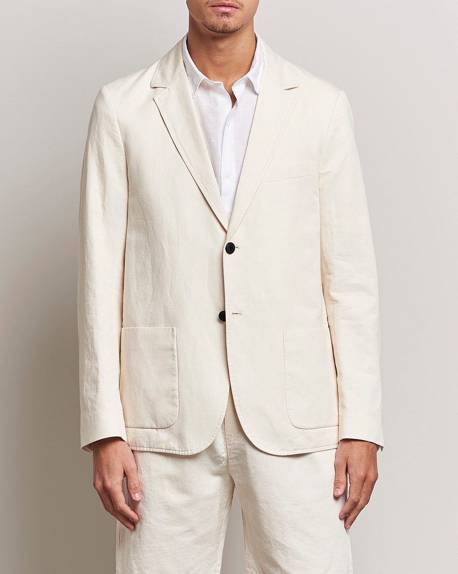 Herr |  | Sunspel | Unconstructed Cotton/Linen Blazer Undyed