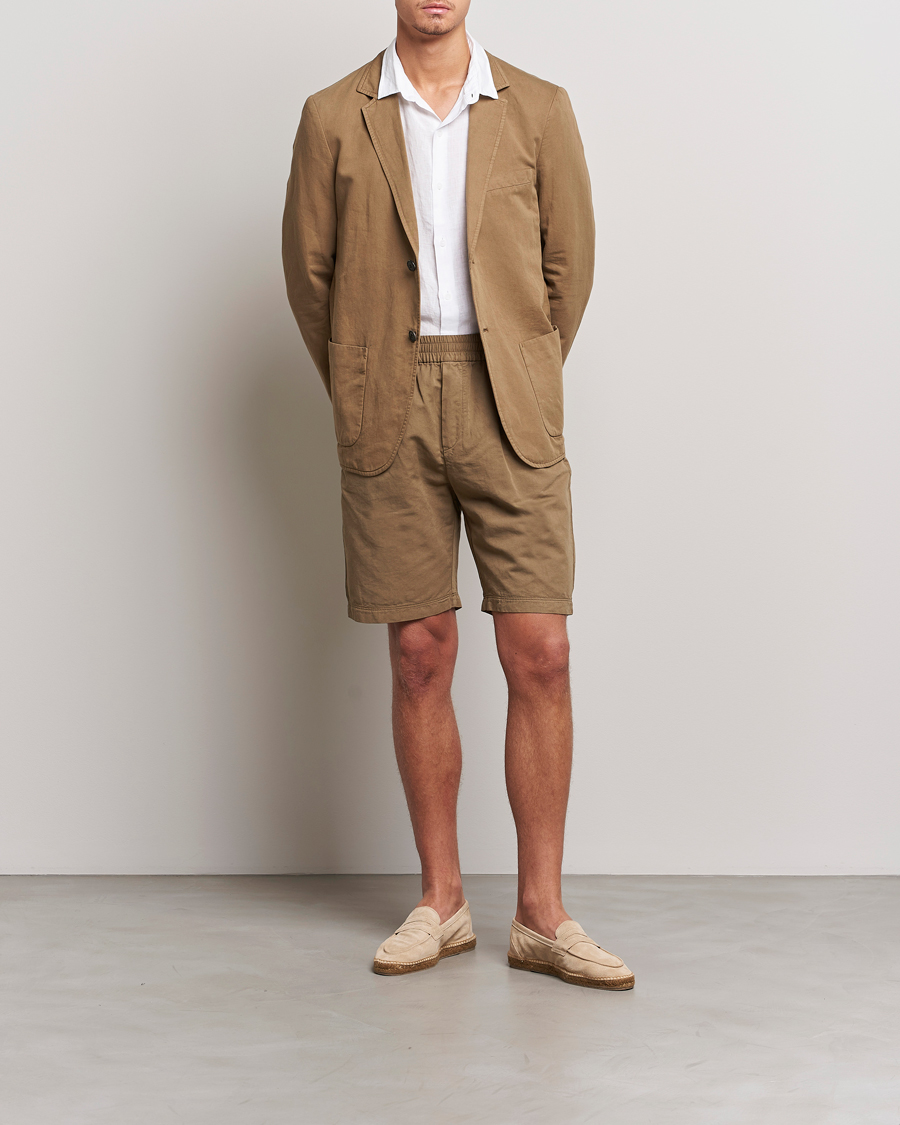 Herr | Kavajer | Sunspel | Unconstructed Cotton/Linen Blazer Dark Tan