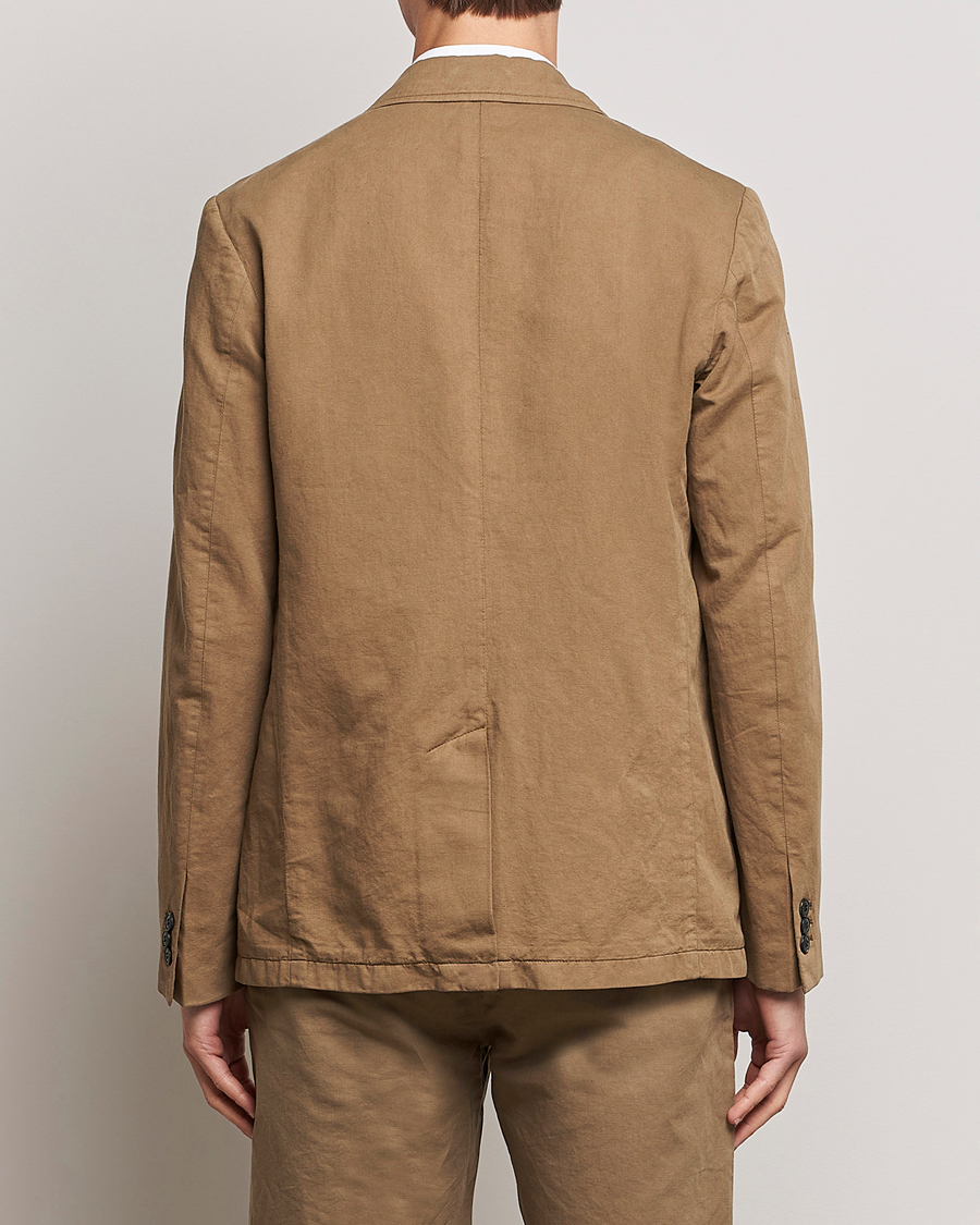 Herr | Kavajer | Sunspel | Unconstructed Cotton/Linen Blazer Dark Tan