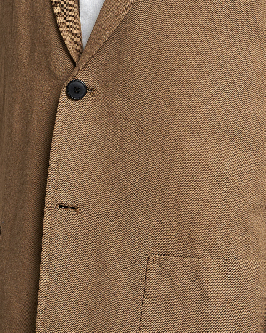Herr | Kavajer | Sunspel | Unconstructed Cotton/Linen Blazer Dark Tan