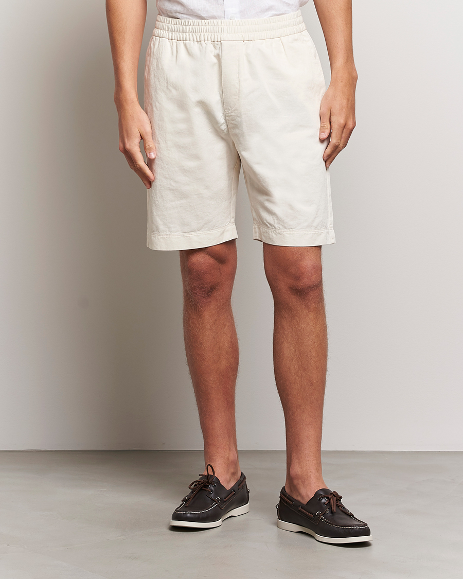 Herr |  | Sunspel | Cotton/Linen Drawstring Shorts Undyed