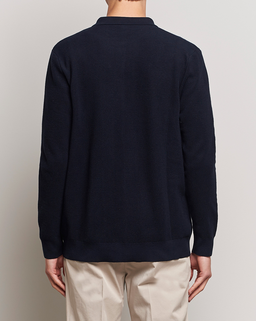 Herr | Tröjor | Sunspel | Long Staple Cotton Knitted Jacket Navy