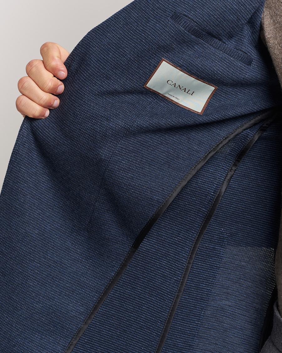 Herr | Kavajer | Canali | Structured Jersey Jacket Blue