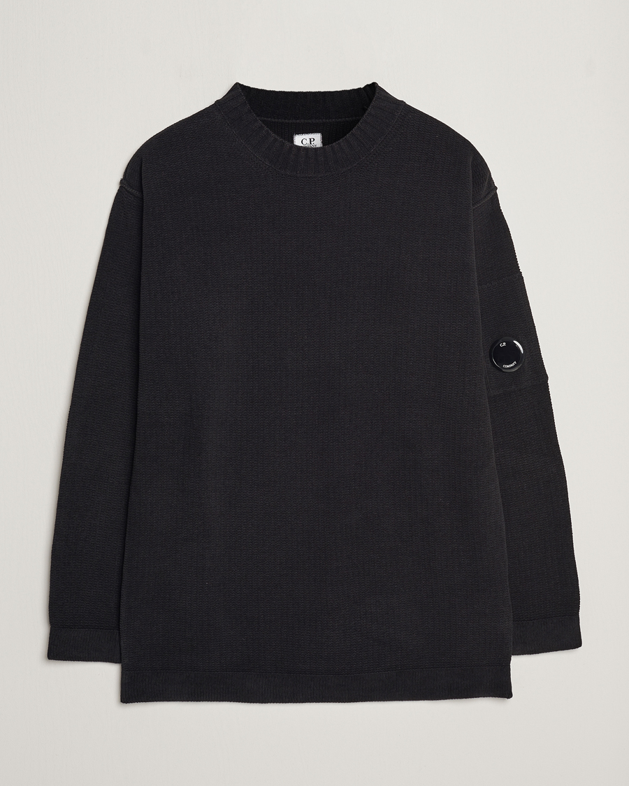 Herr | Tröjor | C.P. Company | Chenille Cotton Crewneck Black