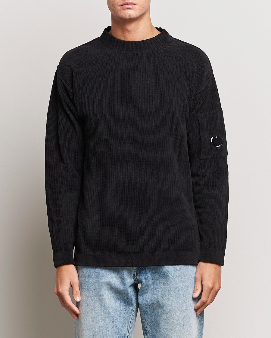 Herr | Tröjor | C.P. Company | Chenille Cotton Crewneck Black