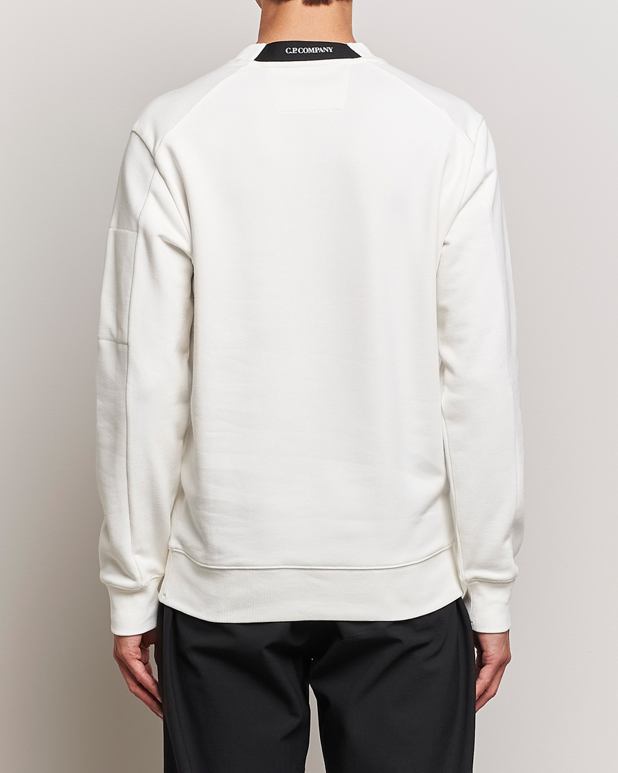 Herr | Tröjor | C.P. Company | Diagonal Raised Fleece Lens Sweatshirt White