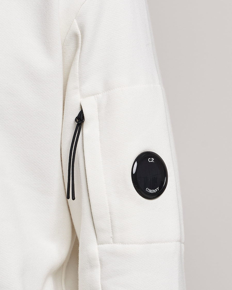 Herr | Tröjor | C.P. Company | Diagonal Raised Fleece Lens Sweatshirt White