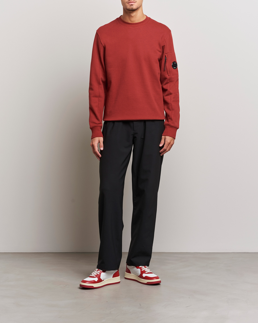 Herr | Tröjor | C.P. Company | Diagonal Raised Fleece Lens Sweatshirt Wine