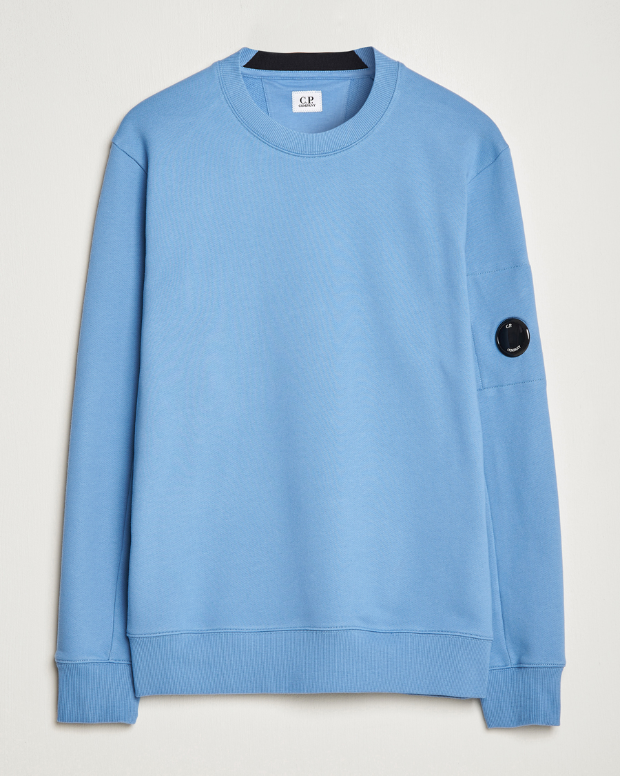 Herr | Tröjor | C.P. Company | Diagonal Raised Fleece Lens Sweatshirt Blue
