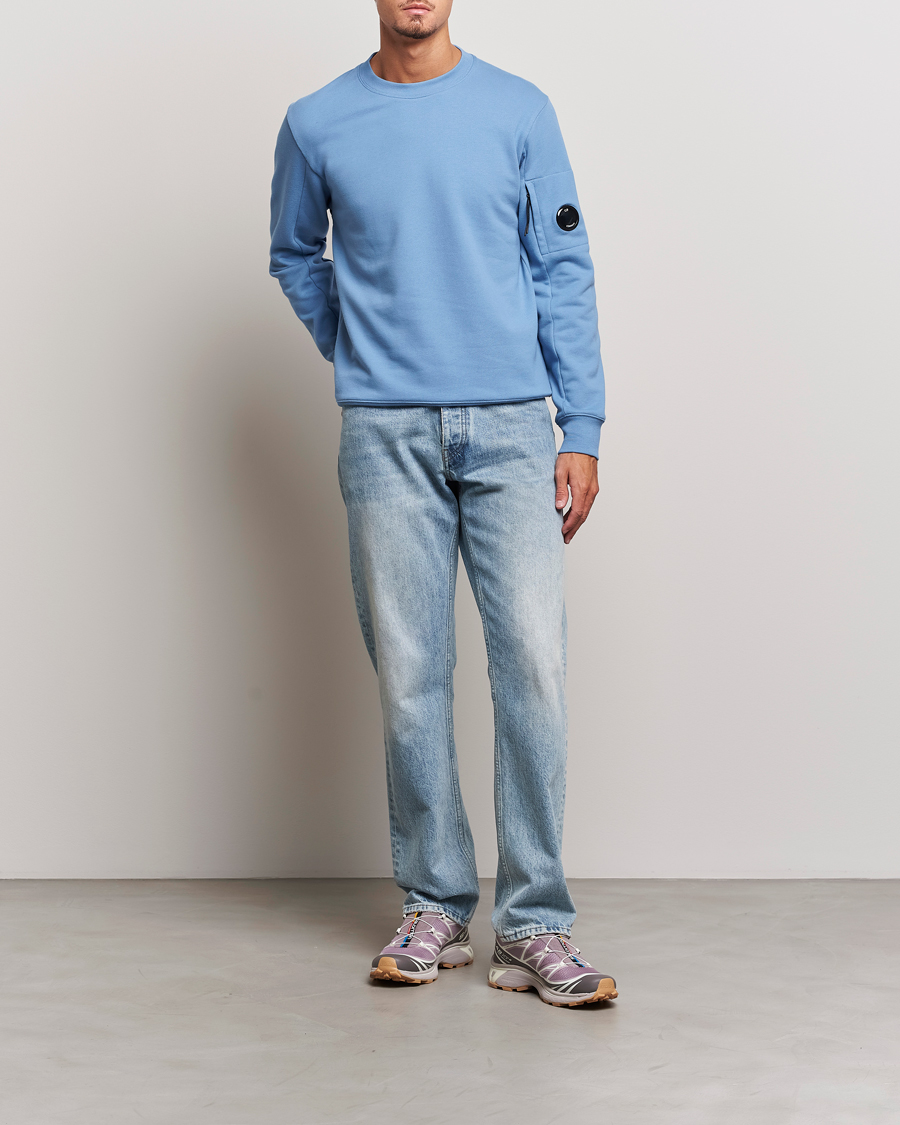 Herr | Tröjor | C.P. Company | Diagonal Raised Fleece Lens Sweatshirt Blue