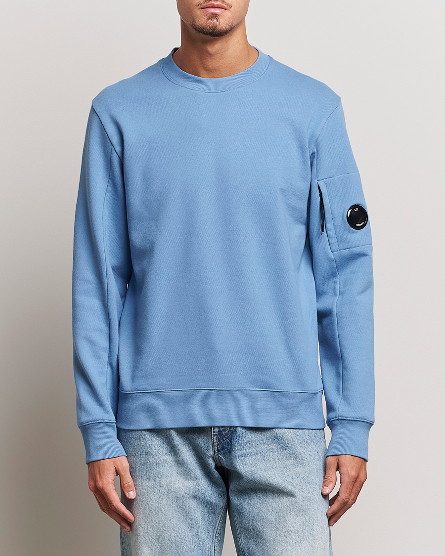 Herr | Tröjor | C.P. Company | Diagonal Raised Fleece Lens Sweatshirt Blue