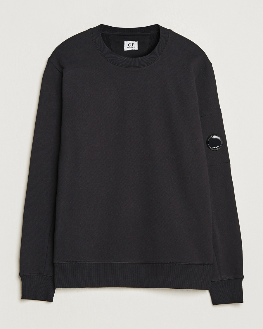 Herr | Tröjor | C.P. Company | Diagonal Raised Fleece Lens Sweatshirt Black