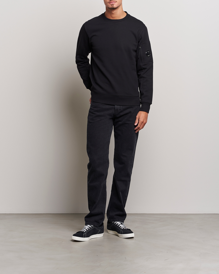 Herr |  | C.P. Company | Diagonal Raised Fleece Lens Sweatshirt Black
