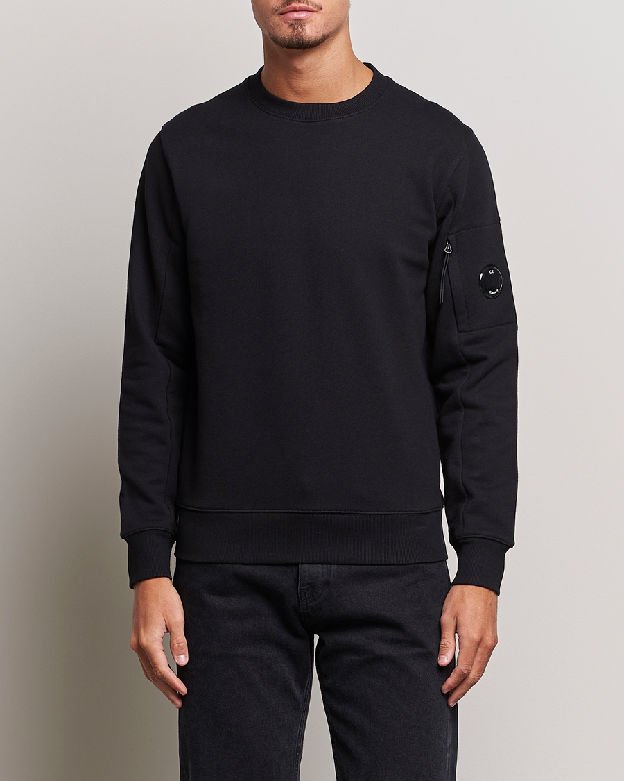 Herr | Sweatshirts | C.P. Company | Diagonal Raised Fleece Lens Sweatshirt Black