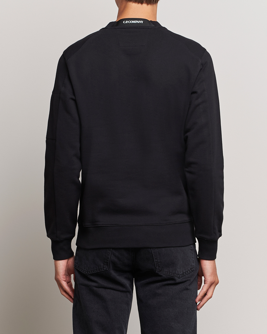 Herr | Tröjor | C.P. Company | Diagonal Raised Fleece Lens Sweatshirt Black