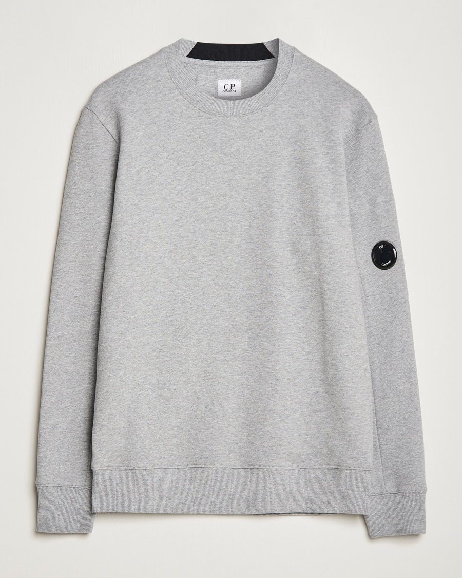 Herr | Tröjor | C.P. Company | Diagonal Raised Fleece Lens Sweatshirt Grey Melange