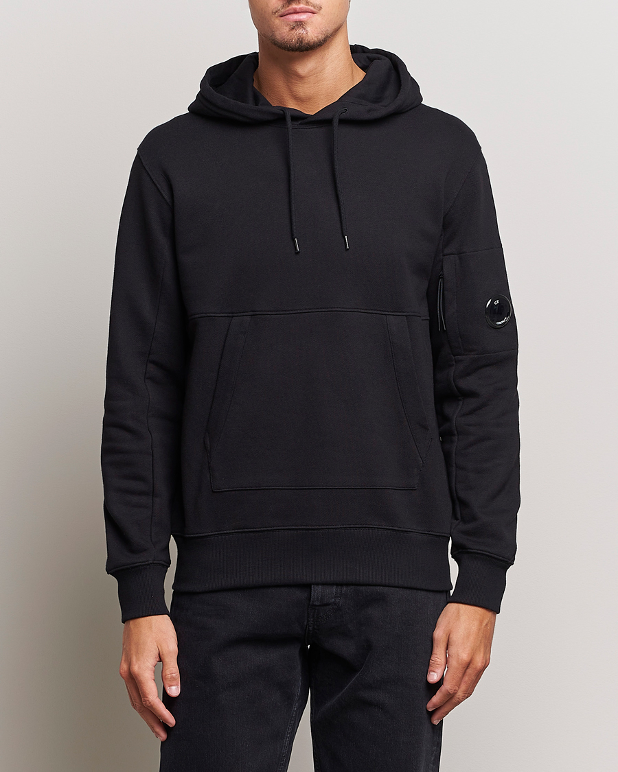 Herr | Rea kläder | C.P. Company | Diagonal Raised Fleece Hooded Lens Sweatshirt Black