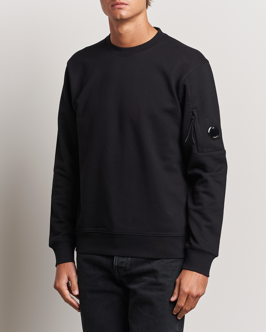 Herr | C.P. Company | C.P. Company | Diagonal Raised Fleece Hooded Lens Sweatshirt Black