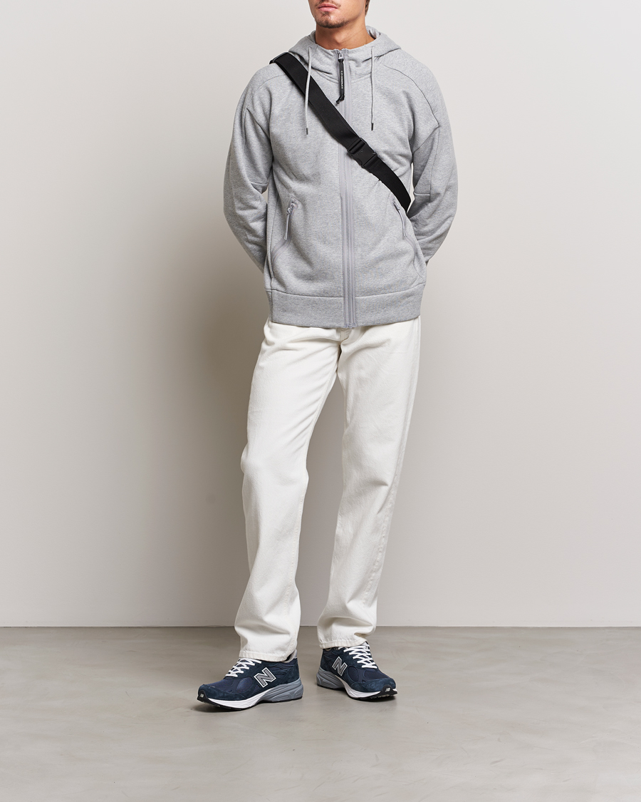 Herr | Tröjor | C.P. Company | Diagonal Raised Fleece Full Zip Goggle Hoodie Grey