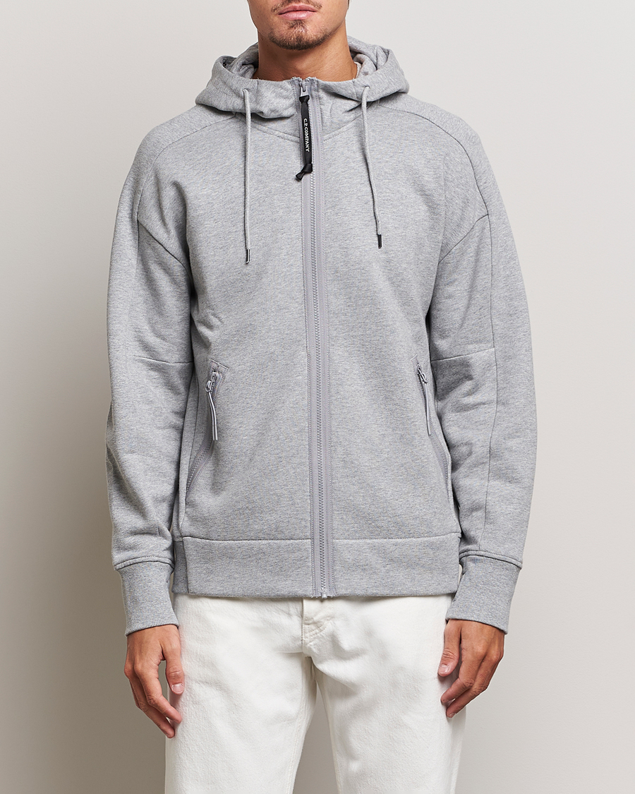 Herr | 20% rea | C.P. Company | Diagonal Raised Fleece Full Zip Goggle Hoodie Grey