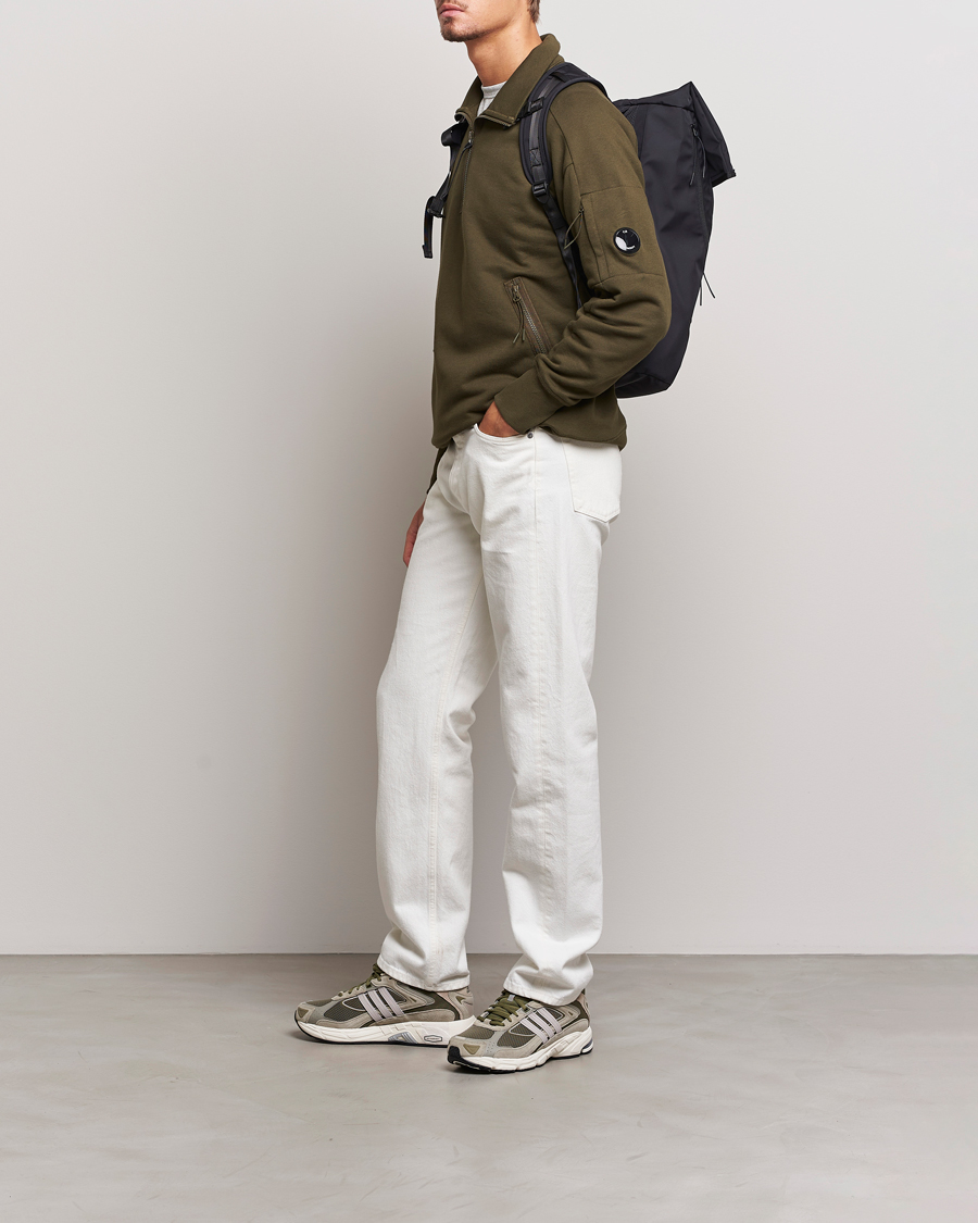 Herr | Tröjor | C.P. Company | Diagonal Raised Fleece Half Zip Lens Sweatshirt Green