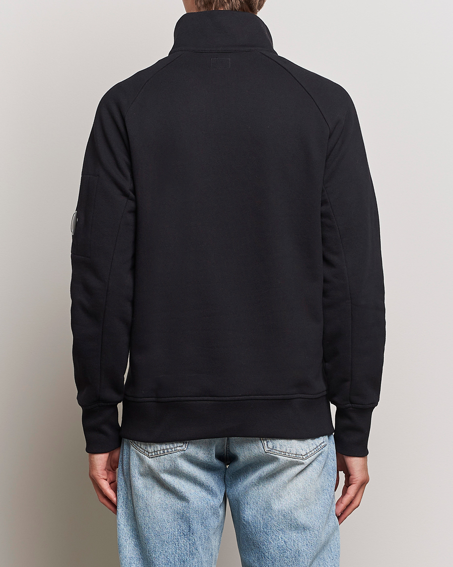 Herr | Tröjor | C.P. Company | Diagonal Raised Fleece Half Zip Goggle Hoodie Black