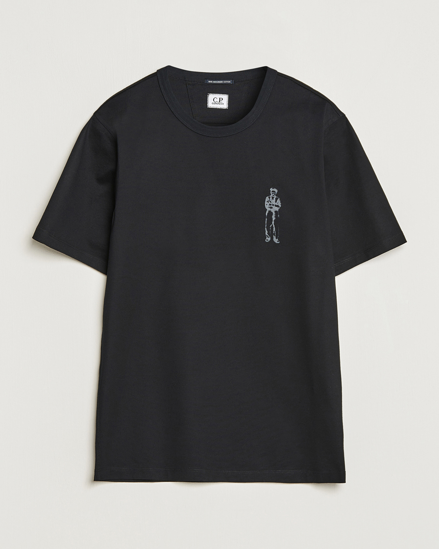 Herr | T-Shirts | C.P. Company | Mercerized Jersey Logo T-Shirt Black
